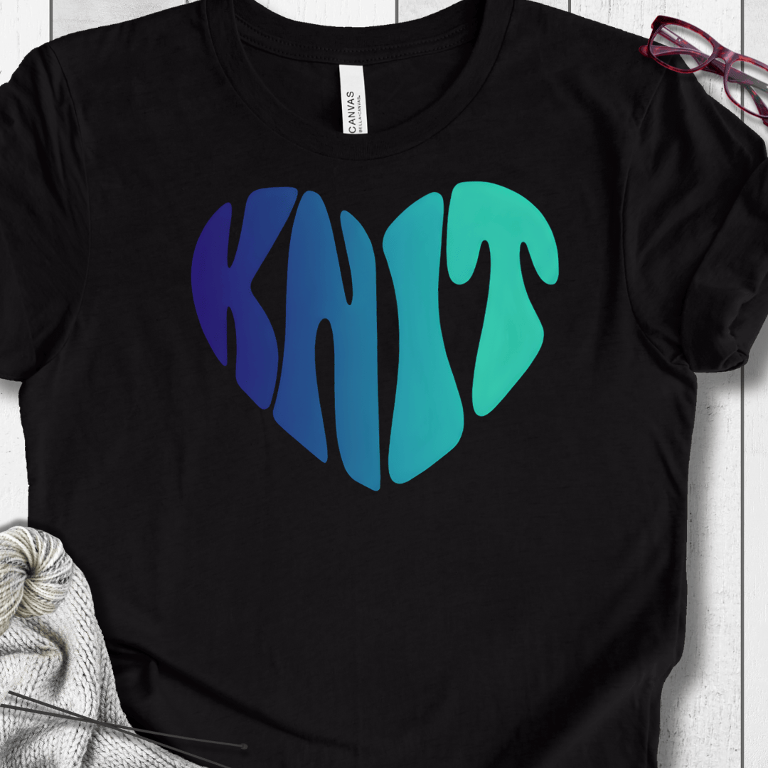 Blue Knit Heart T-Shirt