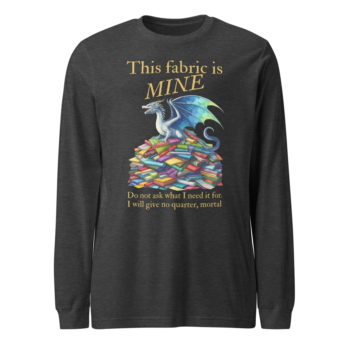 Fabric Dragon Hoarder Long Sleeve Tee Dark Grey Heather / XS