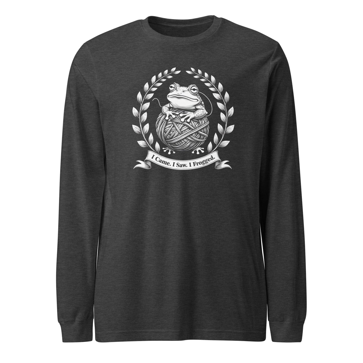 I came, I saw, I Frogged Long Sleeve Tee Dark Grey Heather / XS
