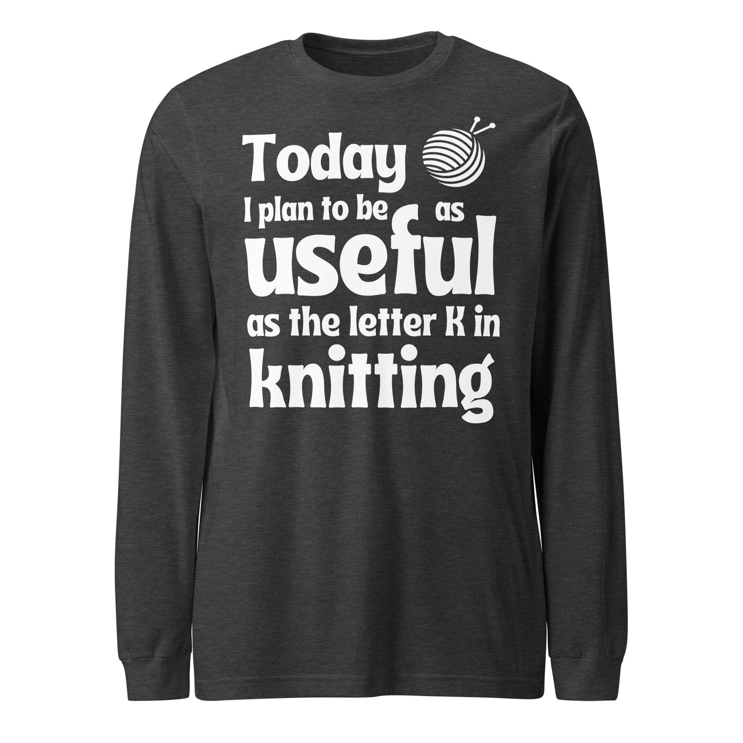 K in Knitting Long Sleeve Tee Dark Grey Heather / XS