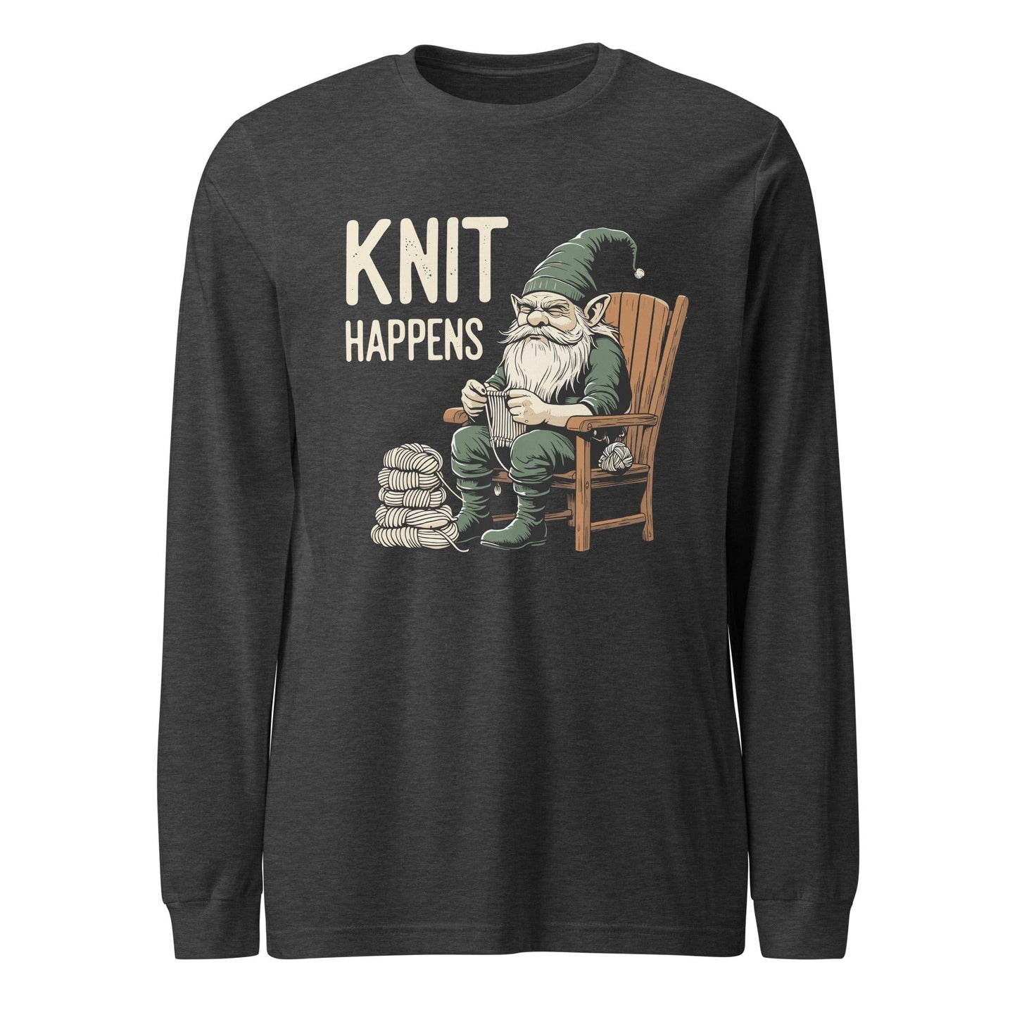 Knit Happens Long Sleeve Tee Dark Grey Heather / XS