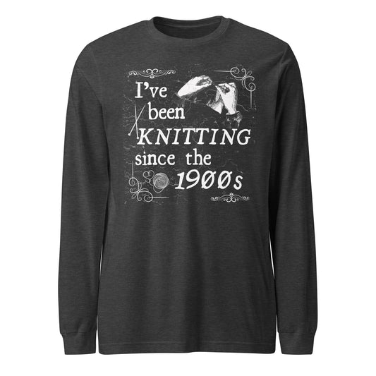Knitting Since the 1900s Long Sleeve Tee Dark Grey Heather / XS