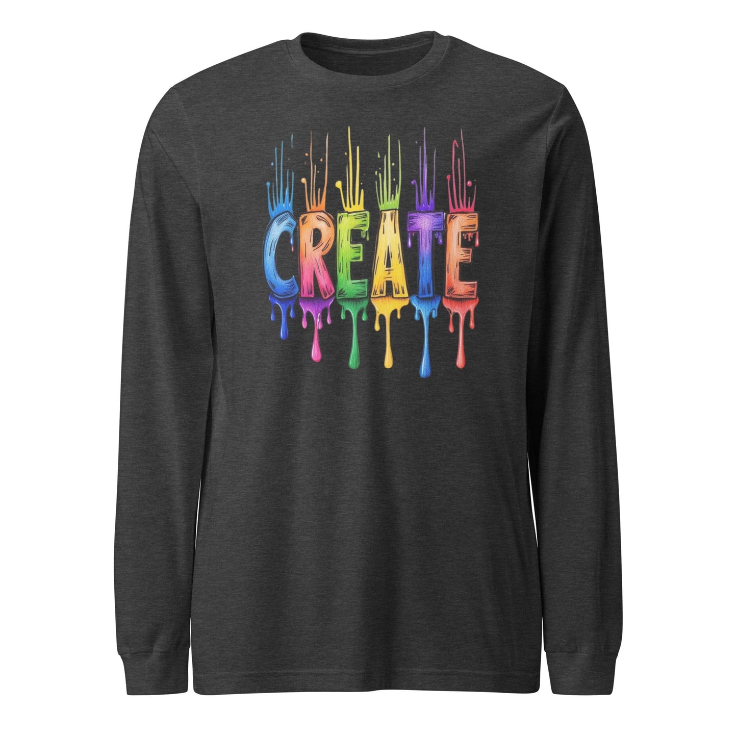Rainbow Create Long Sleeve Tee Dark Grey Heather / XS