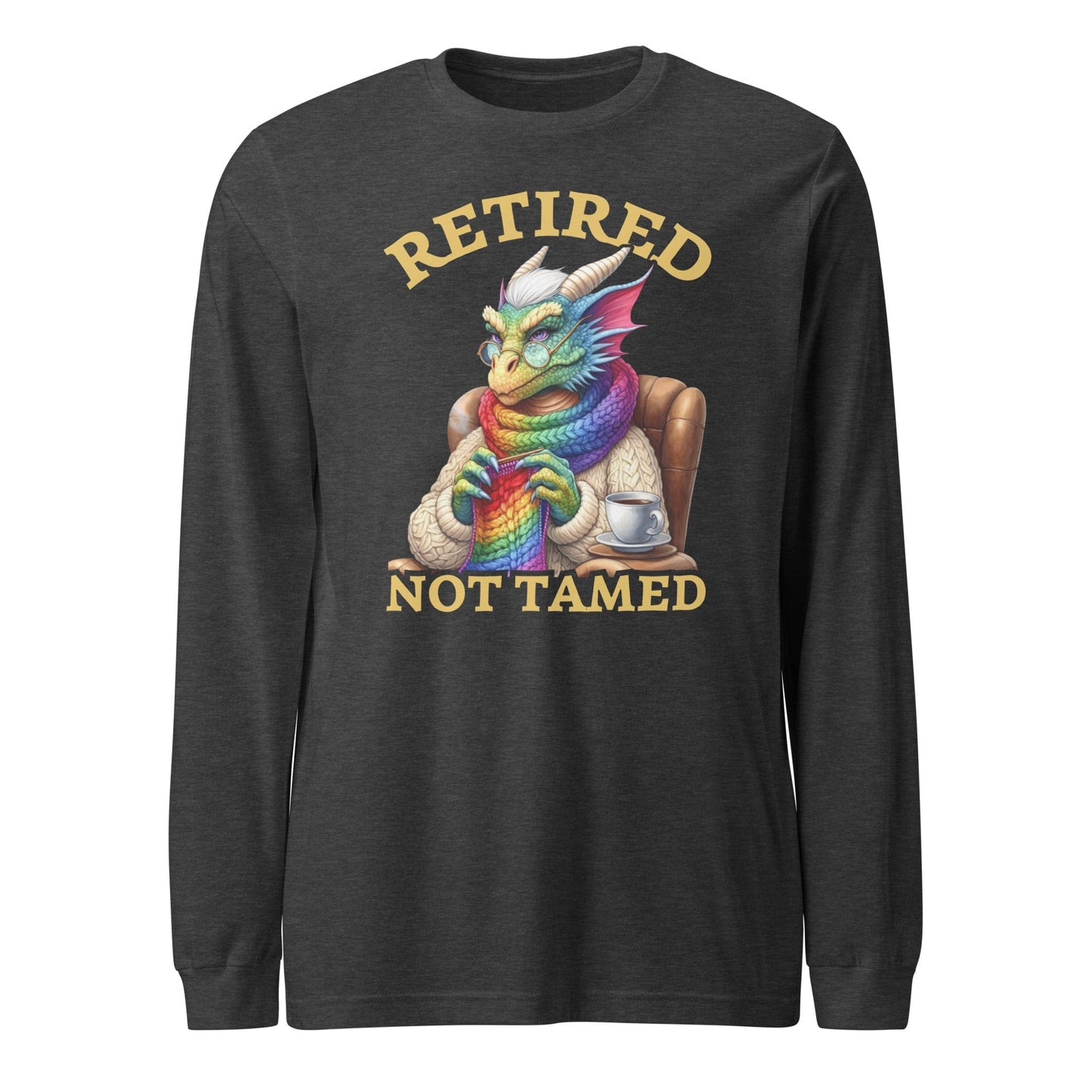 Retired not Tamed Long Sleeve Tee Dark Grey Heather / XS