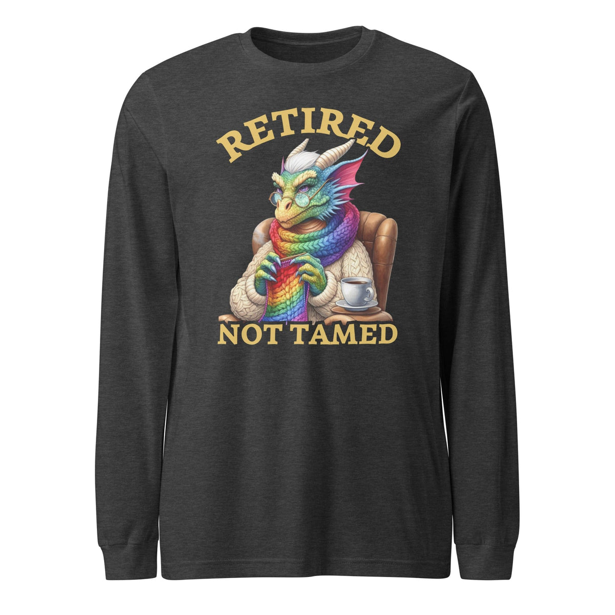 Retired not Tamed Long Sleeve Tee Dark Grey Heather / XS