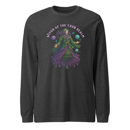Warlock of the Yarn Realm Long Sleeve Tee Dark Grey Heather / XS