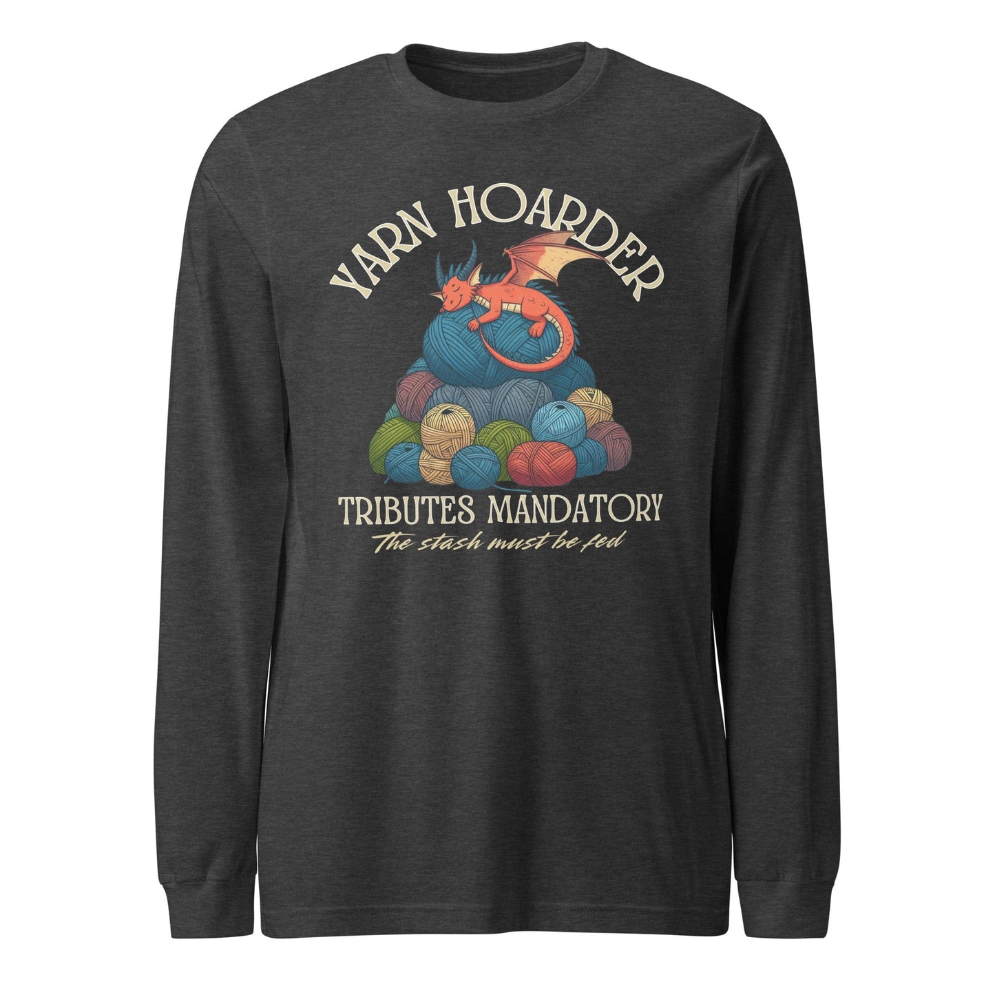 Yarn Hoarder Long Sleeve Tee Dark Grey Heather / XS