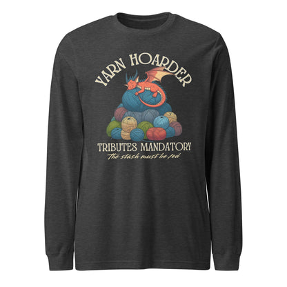 Yarn Hoarder Long Sleeve Tee Dark Grey Heather / XS