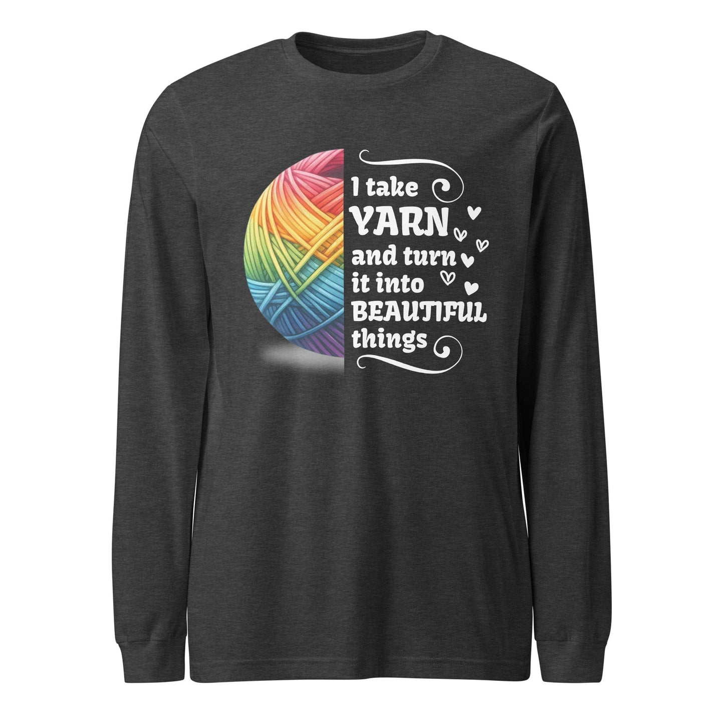 Yarn to Beauty Long Sleeve Tee Dark Grey Heather / XS