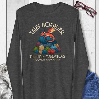 Yarn Hoarder Long Sleeve Tee Dark Grey / XS