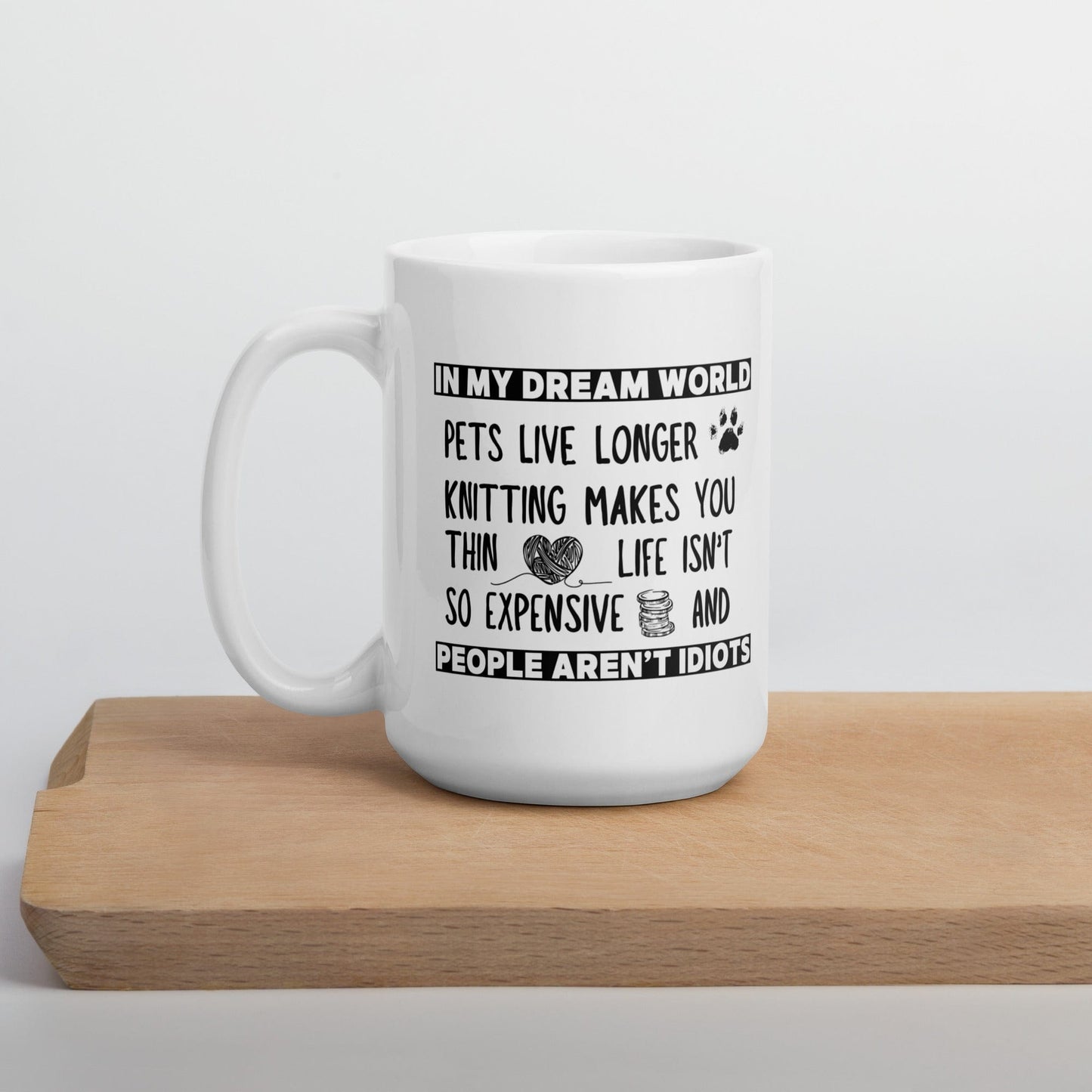 Dream World Knitting Mug 15 oz
