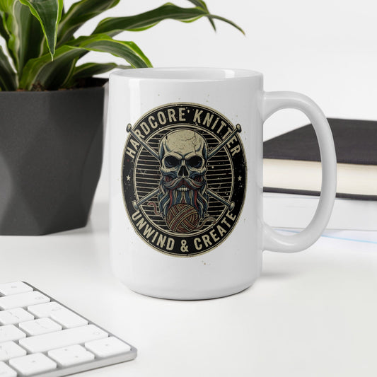 Hardcore Knitter Mug 15 oz