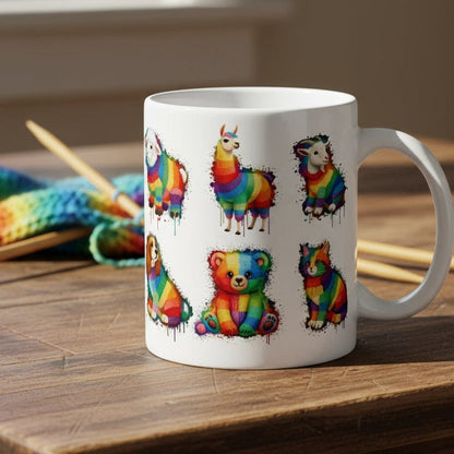 Animal Dye Splash Grid Mug