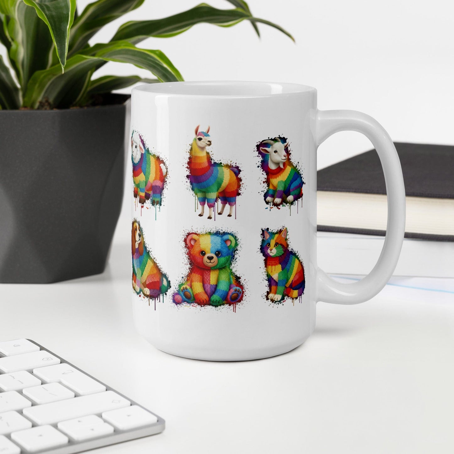 Animal Dye Splash Grid Mug