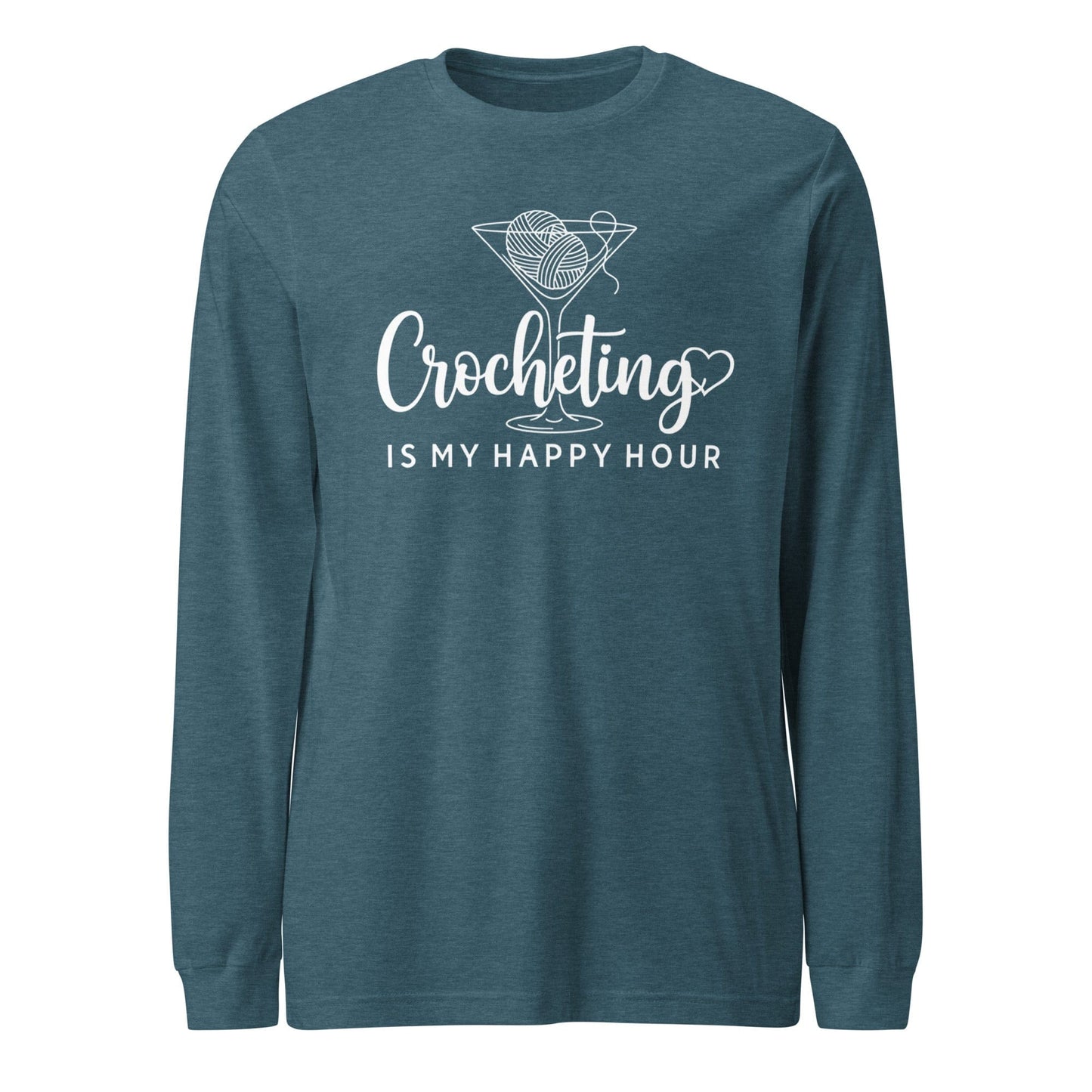 Crochet Rage Consumes Me Long Sleeve Tee Heather Deep Teal / S