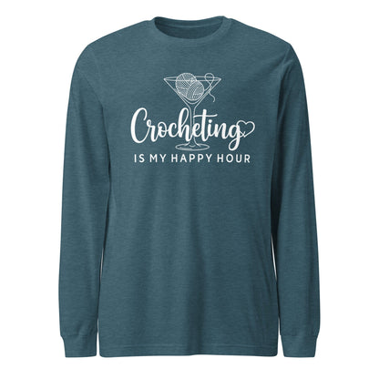 Crochet Rage Consumes Me Long Sleeve Tee Heather Deep Teal / S