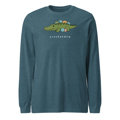 Crochetdile Long Sleeve Tee Heather Deep Teal / S