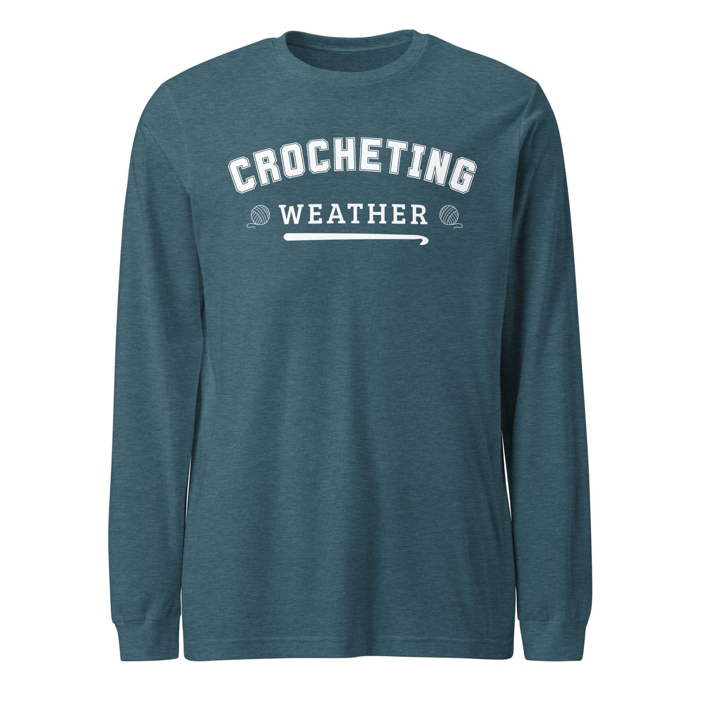 Crocheting Weather Long Sleeve Tee Heather Deep Teal / S