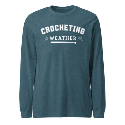 Crocheting Weather Long Sleeve Tee Heather Deep Teal / S
