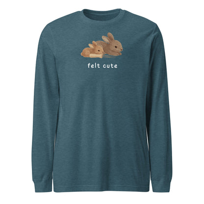 Felt Cute Long Sleeve Tee Heather Deep Teal / S
