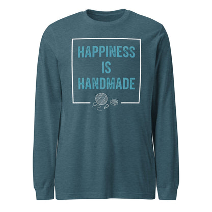 Happiness Is Handmade Long Sleeve Tee Heather Deep Teal / S