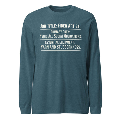 Job Title Long Sleeve Tee Heather Deep Teal / S