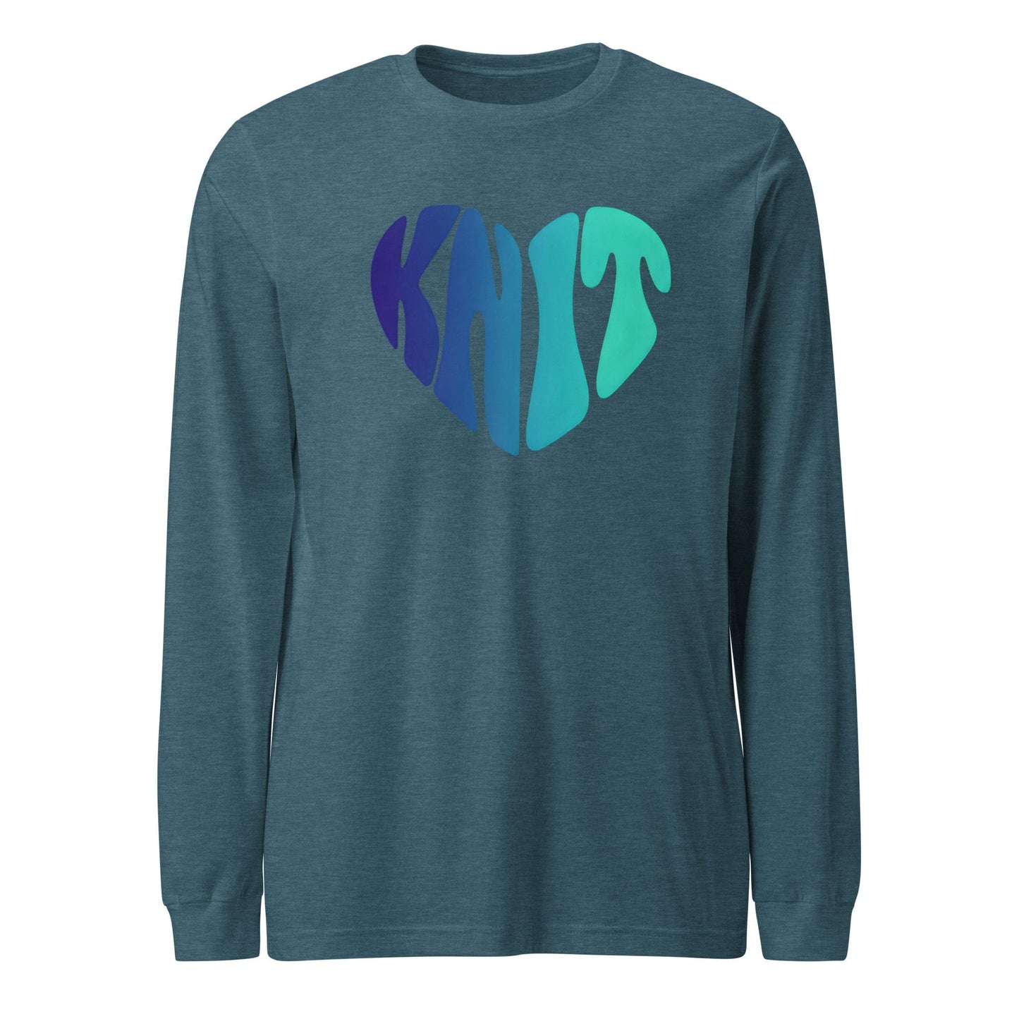 Knit Heart Blues Long Sleeve Tee Heather Deep Teal / S