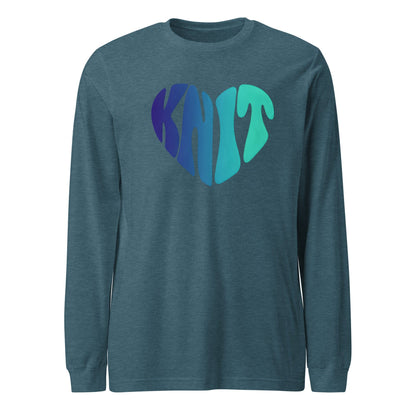 Knit Heart Blues Long Sleeve Tee Heather Deep Teal / S