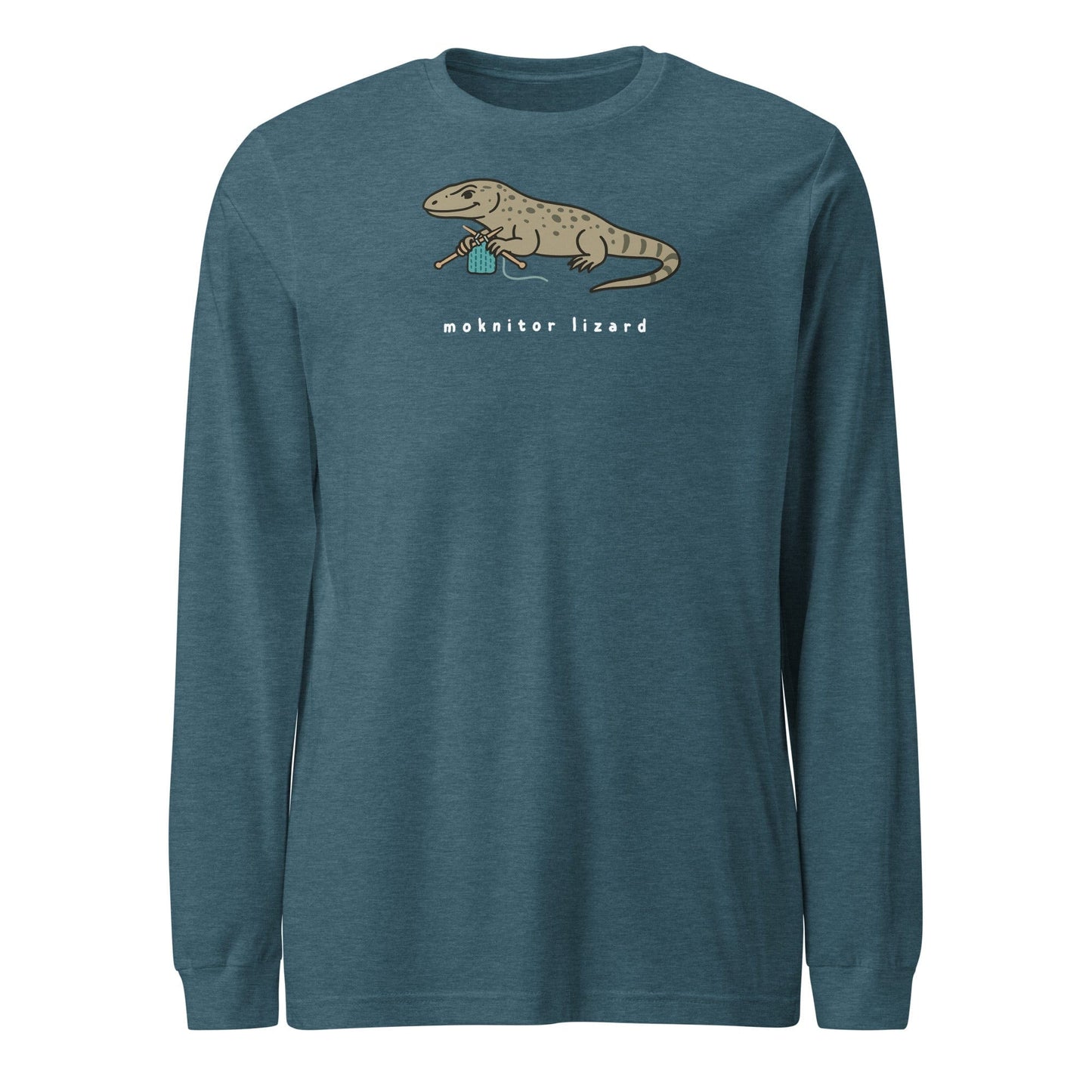 Moknitor Lizard Long Sleeve Tee Heather Deep Teal / S
