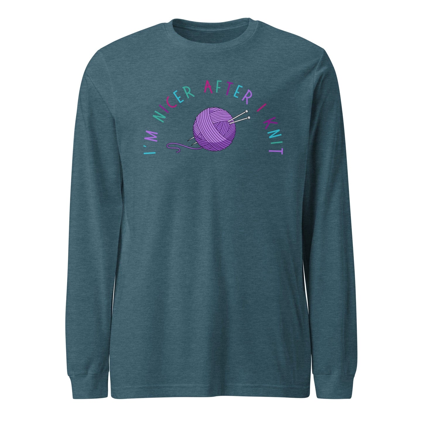 Nicer After Knit Long Sleeve Tee Heather Deep Teal / S