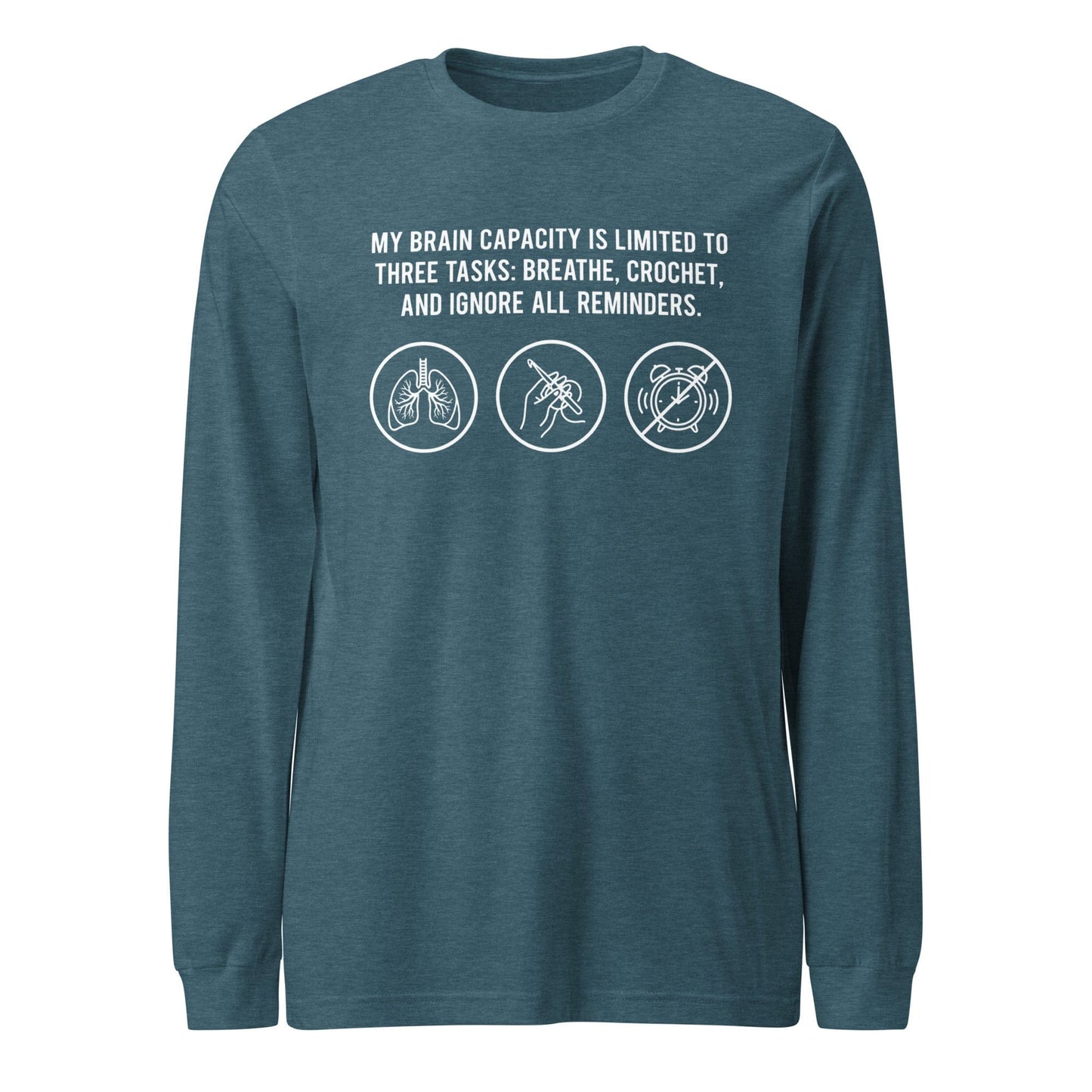 Task List Long Sleeve Tee Heather Deep Teal / S