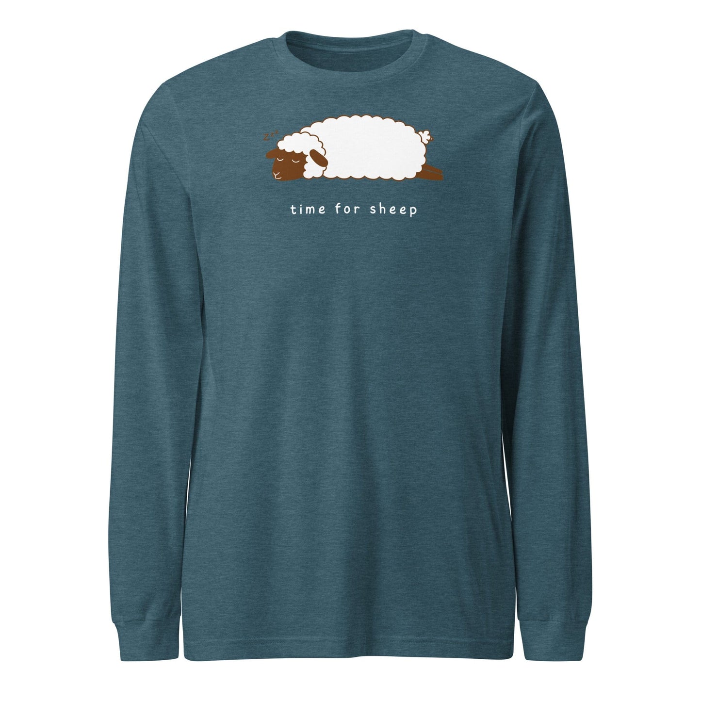 Time for Sheep Long Sleeve Tee Heather Deep Teal / S