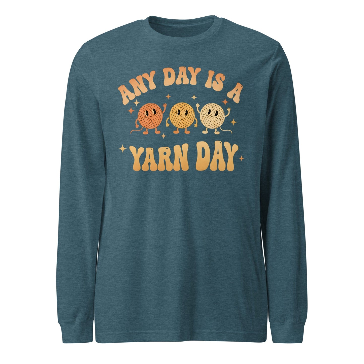 Yarn Day Long Sleeve Tee Heather Deep Teal / S