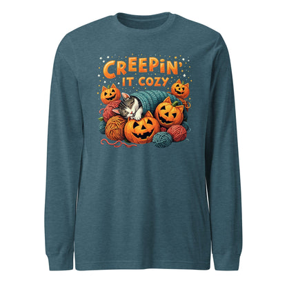Creepin' It Cozy Long Sleeve Tee Heather Deep Teal / XS