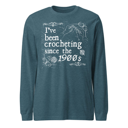 Crocheting Since the 1900s Long Sleeve Tee Heather Deep Teal / XS