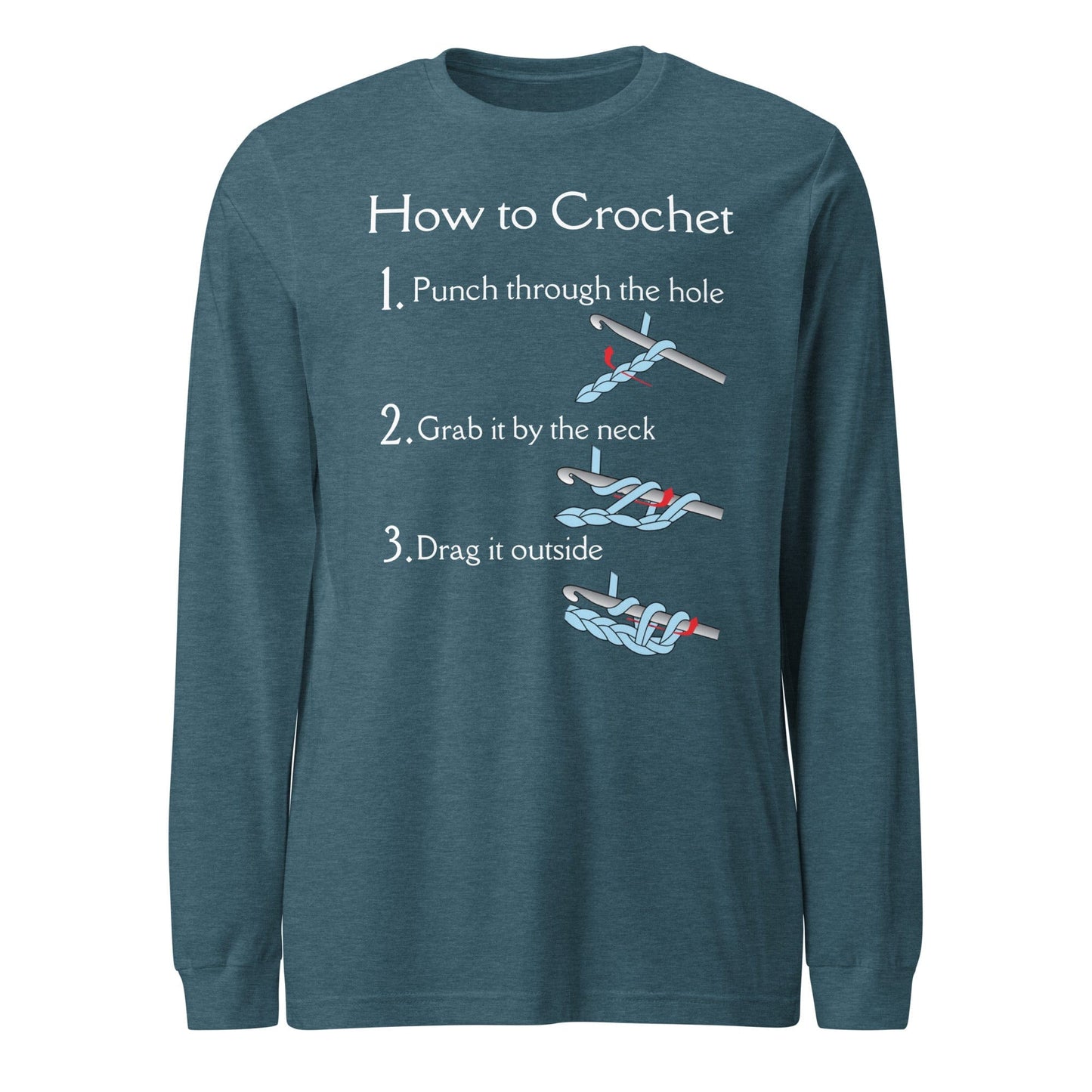 How to Crochet Long Sleeve Tee Heather Deep Teal / XS