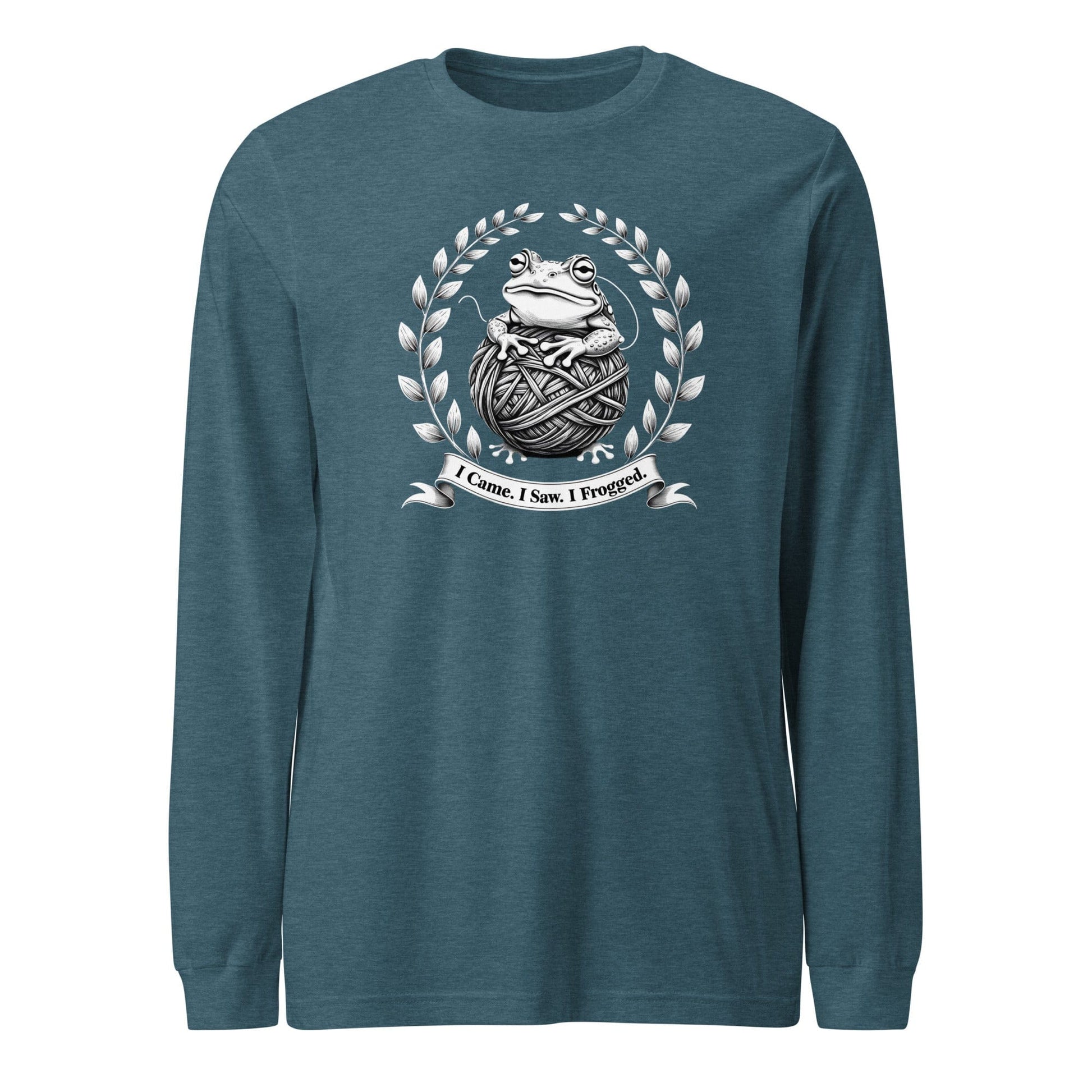 I came, I saw, I Frogged Long Sleeve Tee Heather Deep Teal / XS