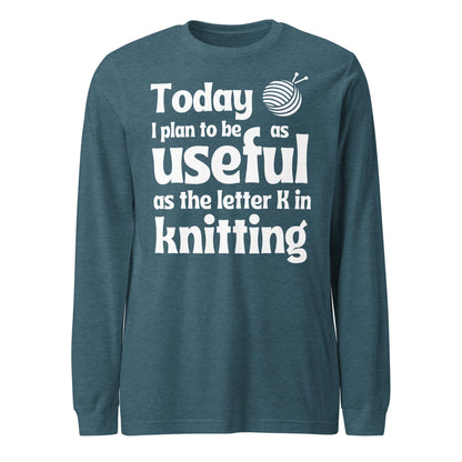 K in Knitting Long Sleeve Tee Heather Deep Teal / XS
