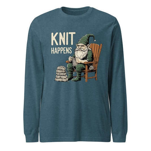 Knit Happens Long Sleeve Tee Heather Deep Teal / XS