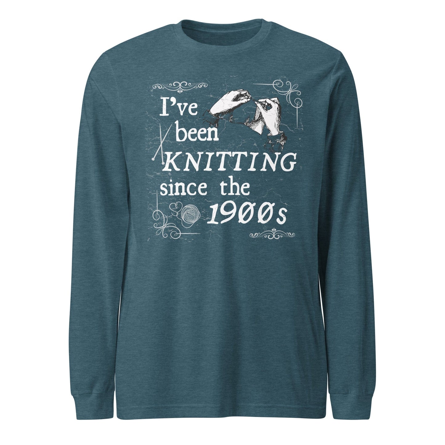 Knitting Since the 1900s Long Sleeve Tee Heather Deep Teal / XS