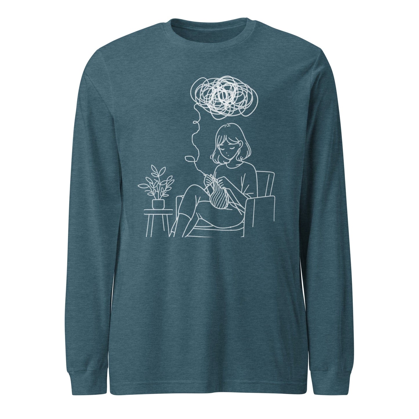 Mental Health Long Sleeve Tee Heather Deep Teal / XS