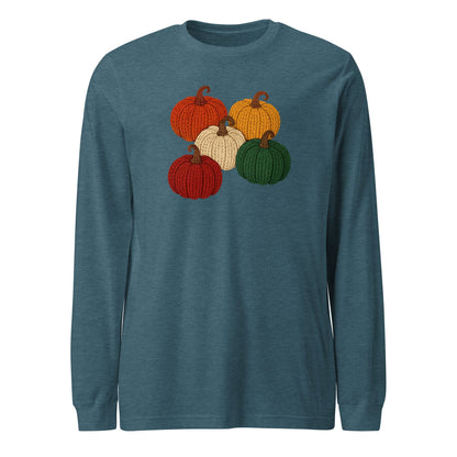 Pumpkins Long Sleeve Tee Heather Deep Teal / XS
