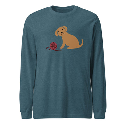 Puppy & Yarn Long Sleeve Tee Heather Deep Teal / XS