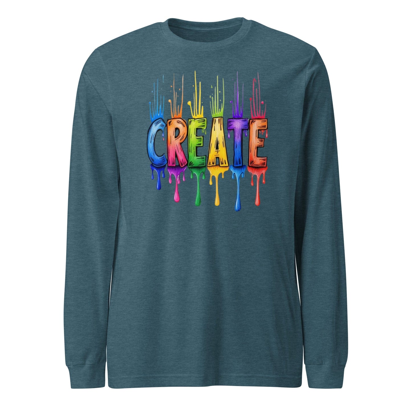 Rainbow Create Long Sleeve Tee Heather Deep Teal / XS