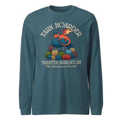 Yarn Hoarder Long Sleeve Tee Heather Deep Teal / XS