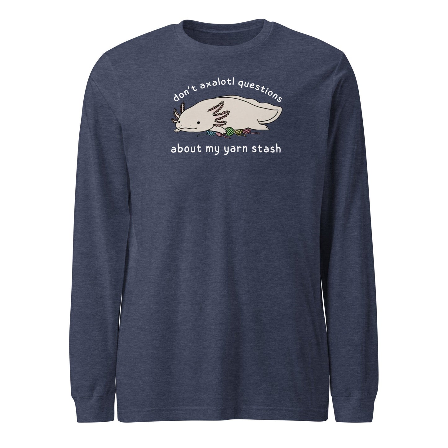 Axolotl Questions Long Sleeve Tee Heather Navy / S