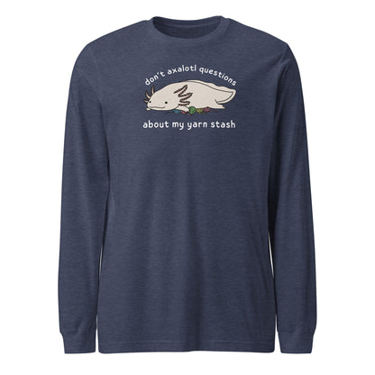 Axolotl Questions Long Sleeve Tee Heather Navy / S