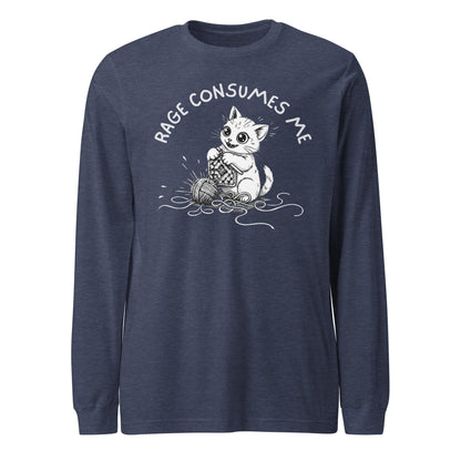 Crochet Rage Consumes Me Long Sleeve Tee Heather Navy / S