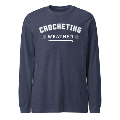 Crocheting Weather Long Sleeve Tee Heather Navy / S