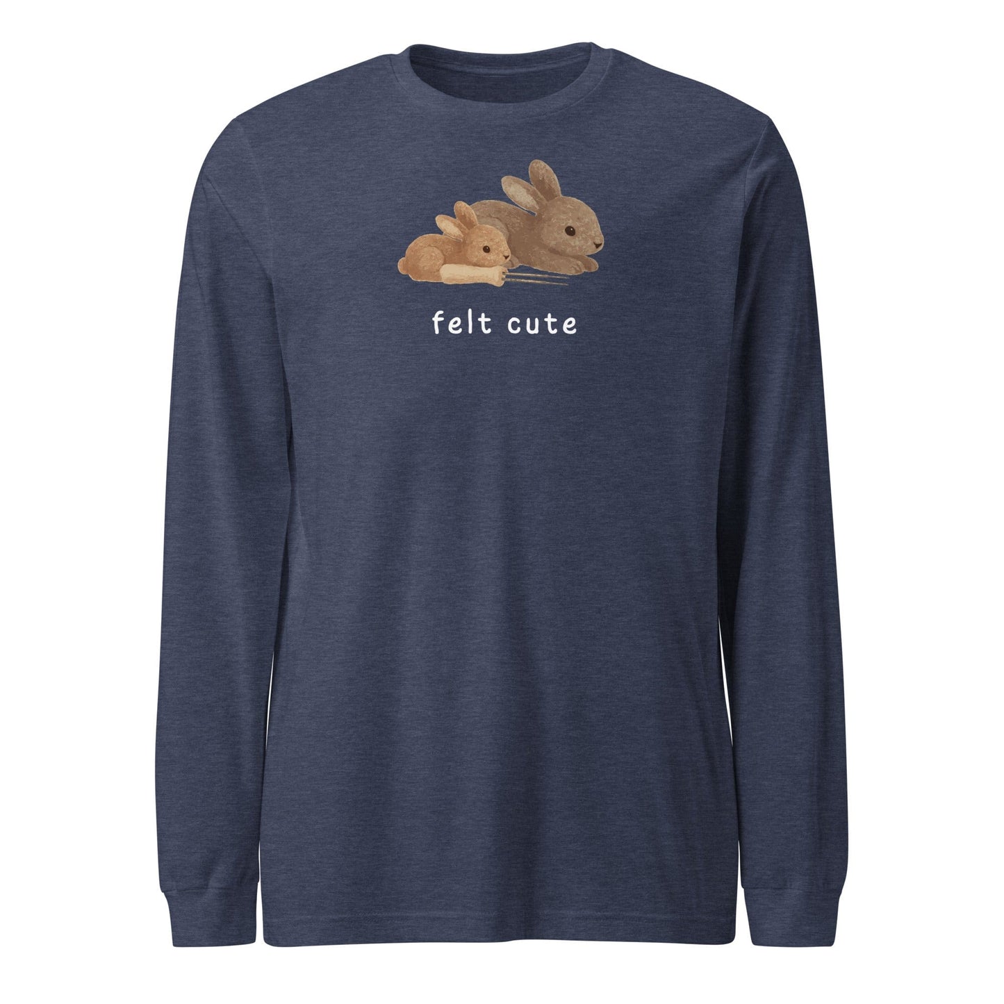 Felt Cute Long Sleeve Tee Heather Navy / S
